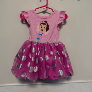 Girls Ms. Rachel Pink Silver Polka Dot Tutu Dress 18 Months Baby Toddler